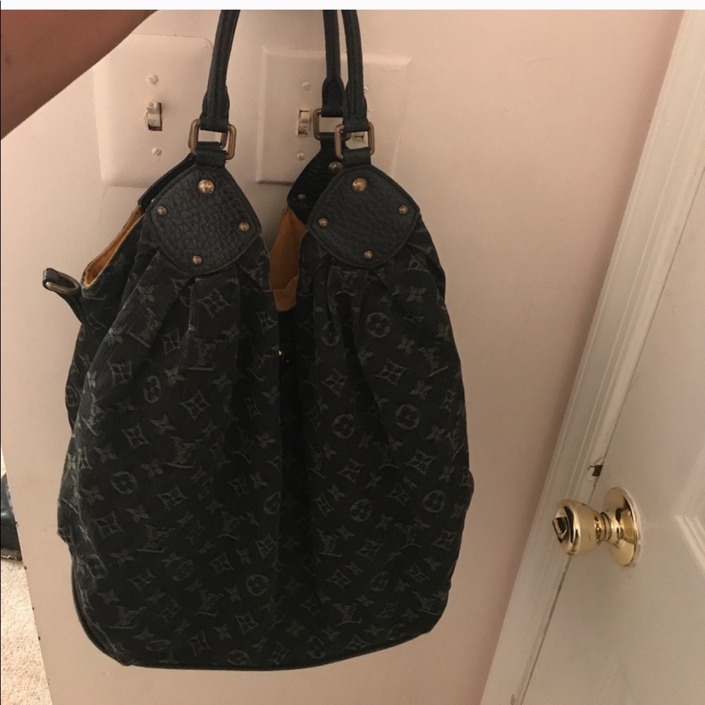 Louis Vuitton Mahina denim black bag